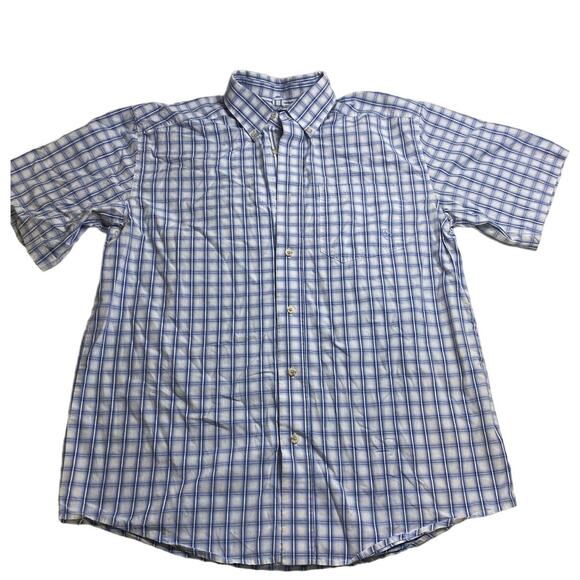 Ariat Pro Series Short Sleeve Button Up Mens Size M Blue/White - Picture 1 of 5
